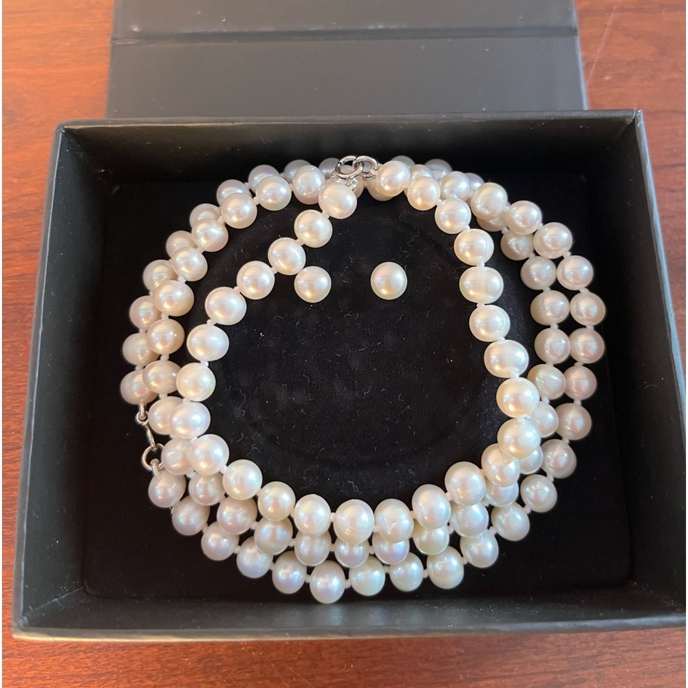 Set of freshwater Pearl in silver Sterling